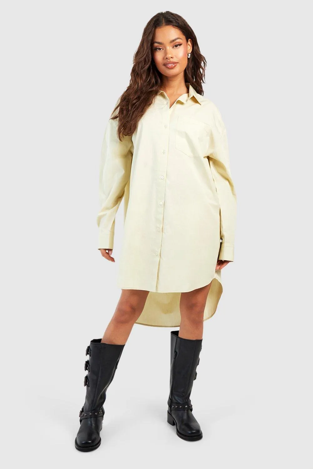 Robe chemise oversize en coton