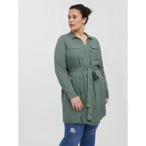 Robe courte avec col chemise vert | 3 Suisses