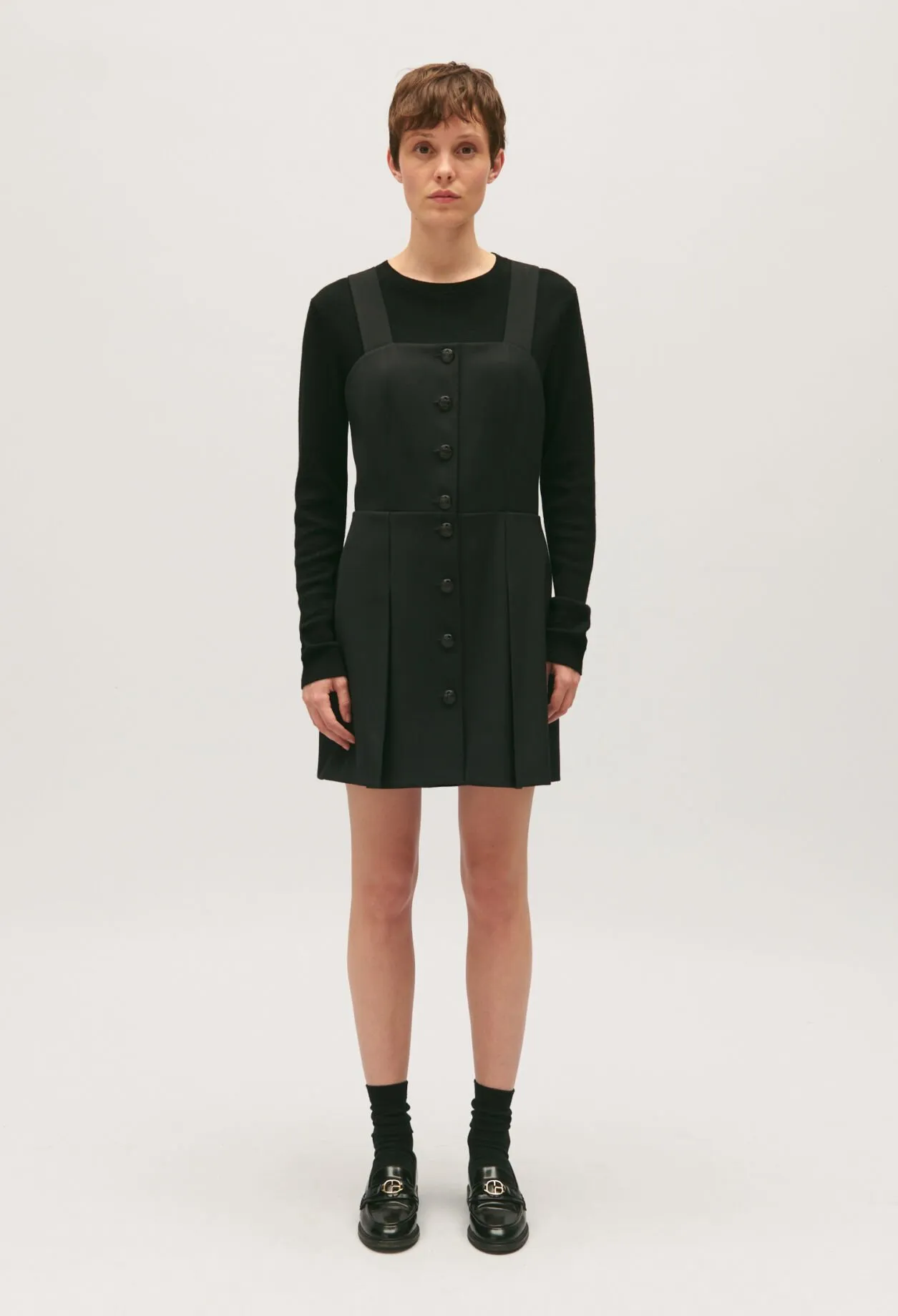 Robe courte bretelles noire | Claudie FR