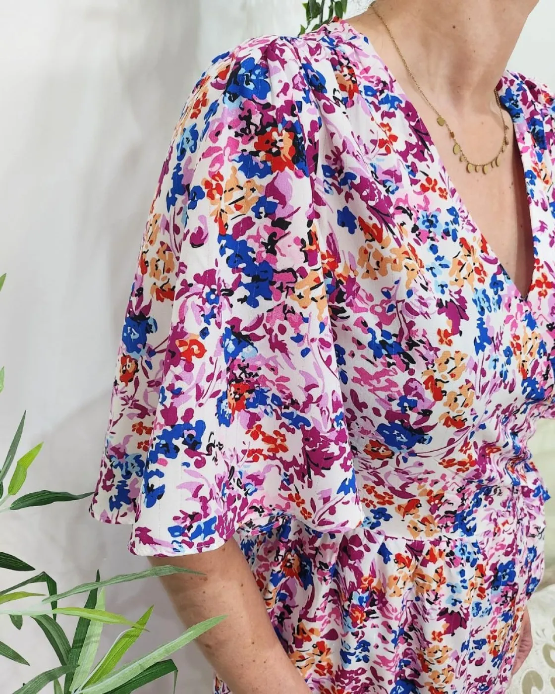 Robe portefeuille courte femme Bléona