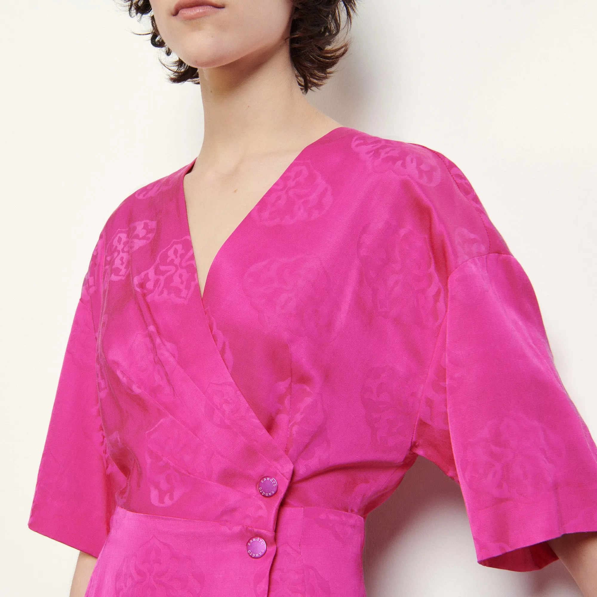 Robe portefeuille en jacquard