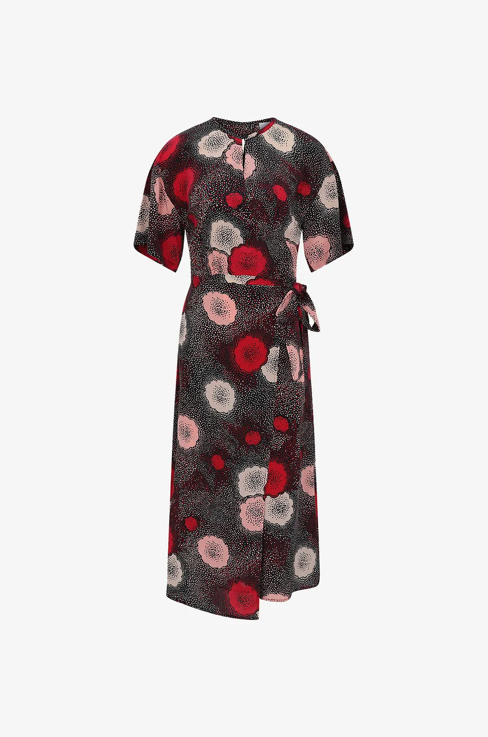 Robe portefeuille midi en soie Korinne