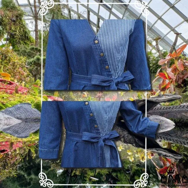 ROBE PORTEFEUILLE POUR FEMME - ASYMÉTRIQUE & JEAN