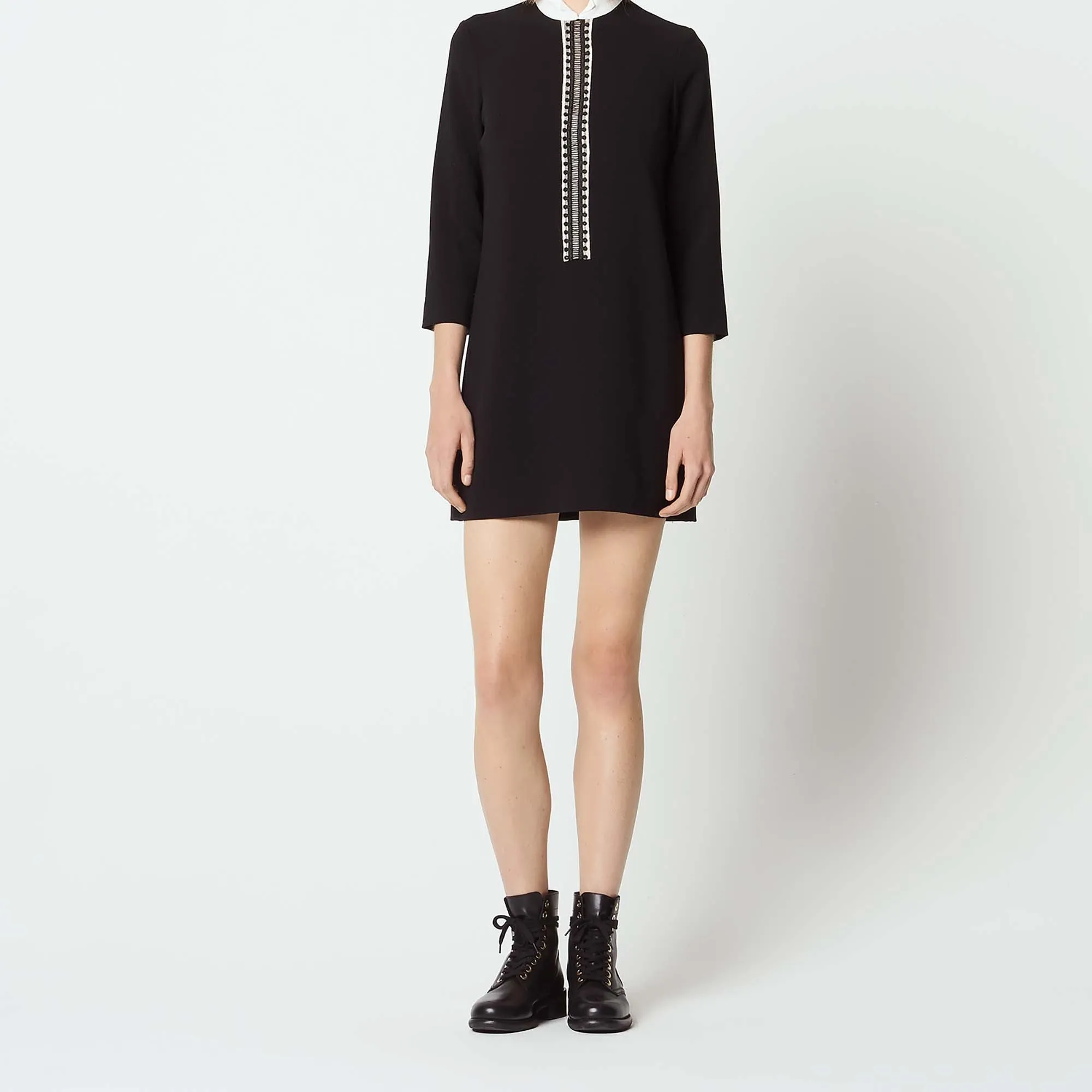 Robe à col chemise avec galon