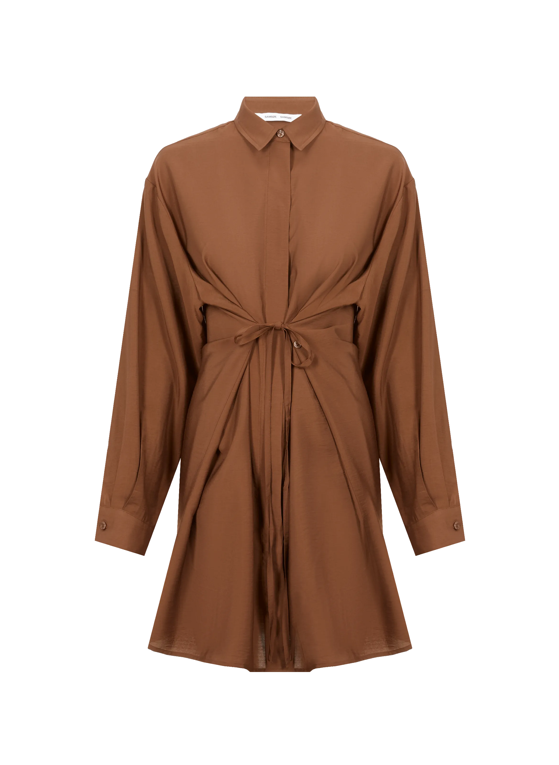 SAMSOE SAMSOE  Robe chemise satinée - Marron
