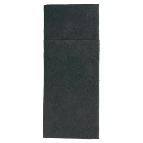 Serviette-étui pour couverts intissé noir