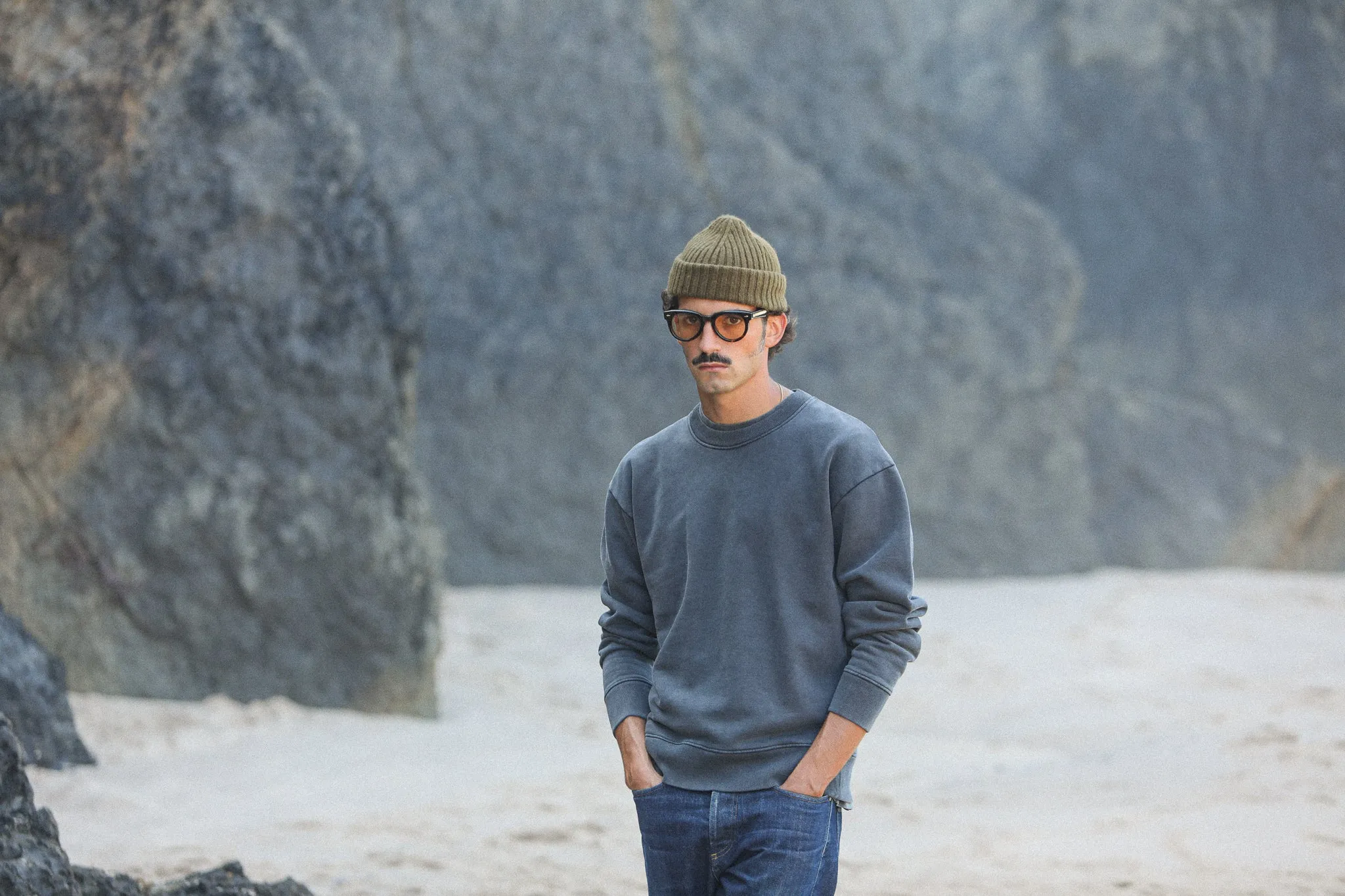 Sweatshirt Confort Acid Wash Noir