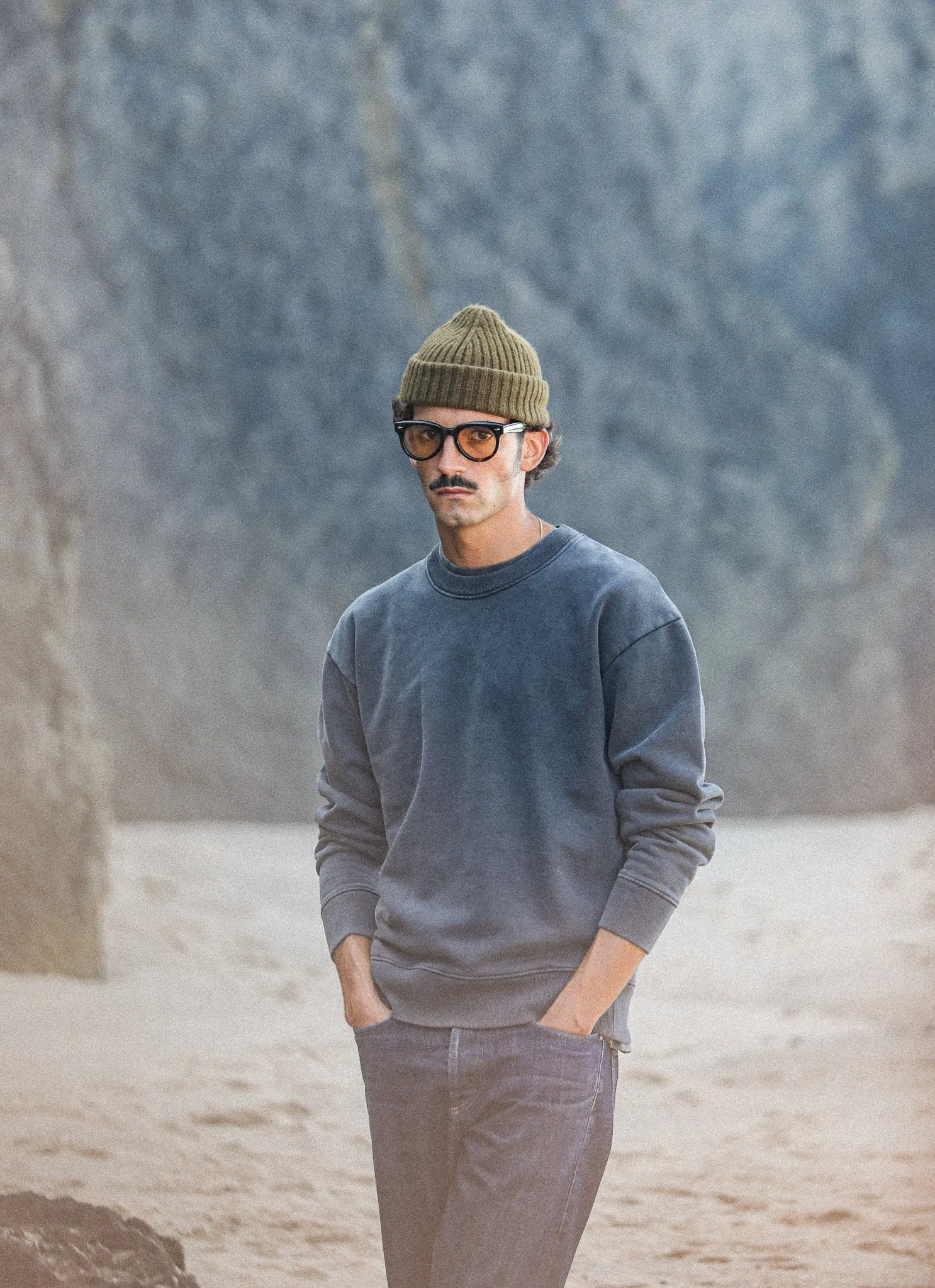 Sweatshirt Confort Acid Wash Noir