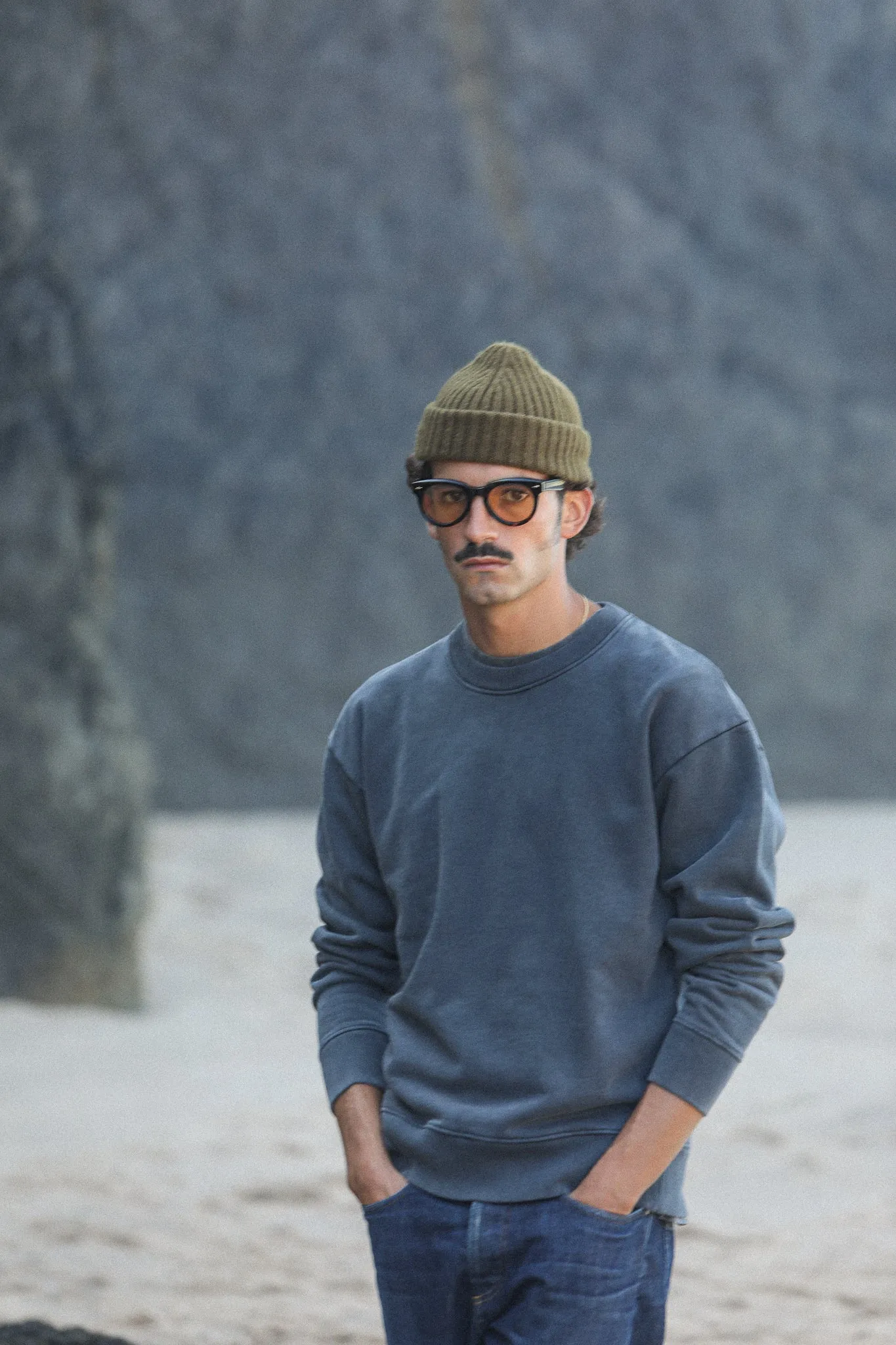 Sweatshirt Confort Acid Wash Noir