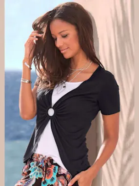 T-shirt look superposé tendance