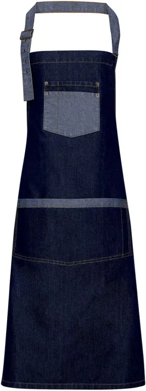 Tablier taille à bavette - PR127 - bleu indigo denim 