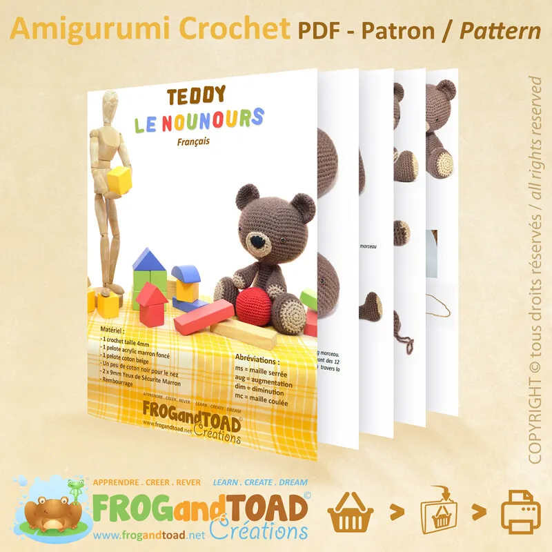 TEDDY le Nounours - Amigurumi Crochet Peluche Doudou Ours