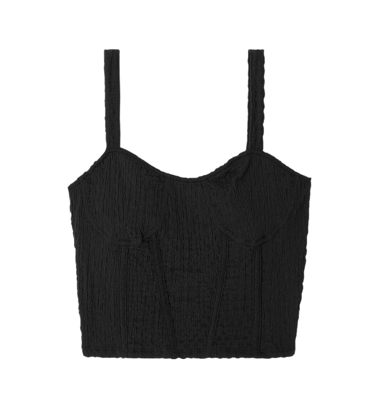 Top corset à bretelles - Noir