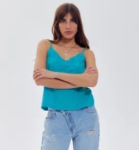 Top à fines bretelles Femme - Turquoise